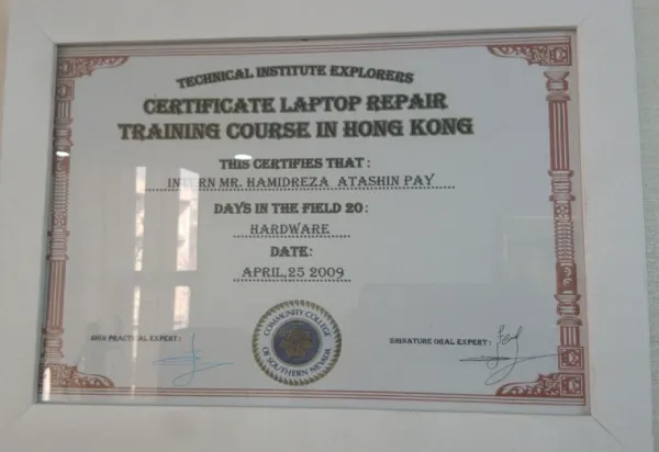 گواهینامه تعمیر لپ تاپ شیائومی