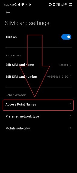 تنظیمات اینترنت شیائومی برای همراه اول