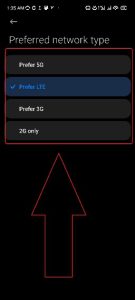 تغییر حالت شبکه به 3g