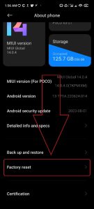 بازنشانی به تنظیمات کارخانه