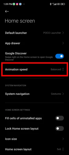 Animation speed