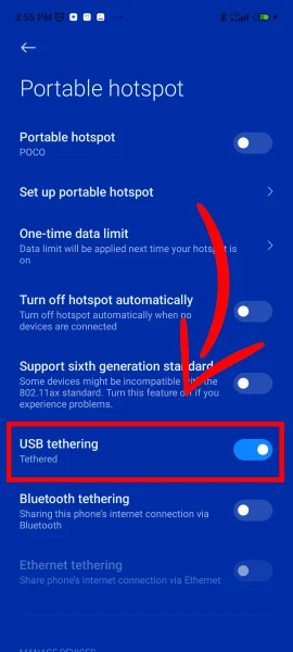 هات اسپات کابل برای اتصال اینترنت گوشی به کامپیوتر