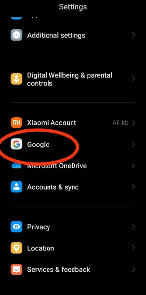 وارد شدن به بخش تنظیمات