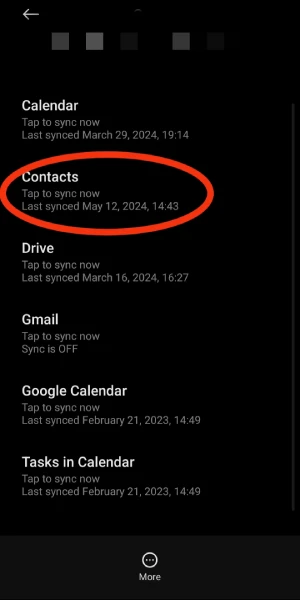 بکاپ گرفتن از مخاطبین