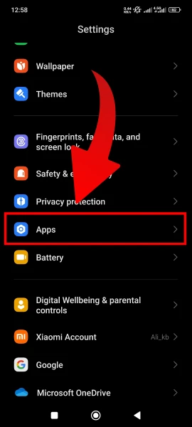 تنظیمات برنامه ها در شیائومی