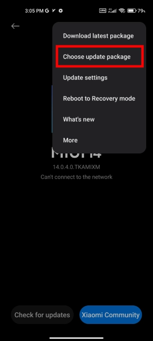 آپدیت دستی شیائومی