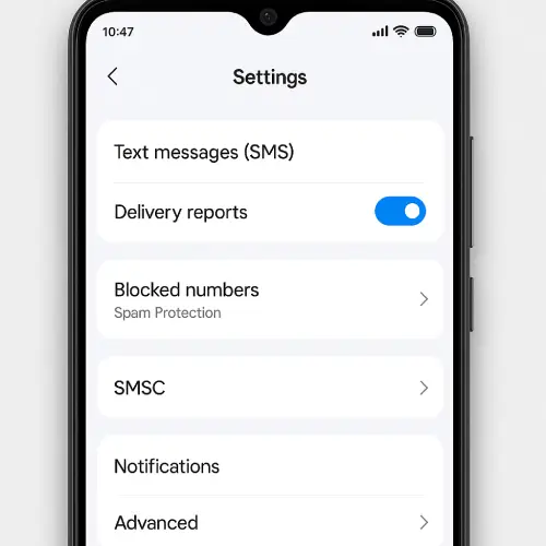 تنظیمات پیامک گوشی شیائومی