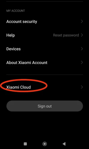 فضای ابری اکانت شیائومی