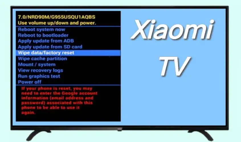 بازنشانی تنظیمات کارخانه تلویزیون شیائومی