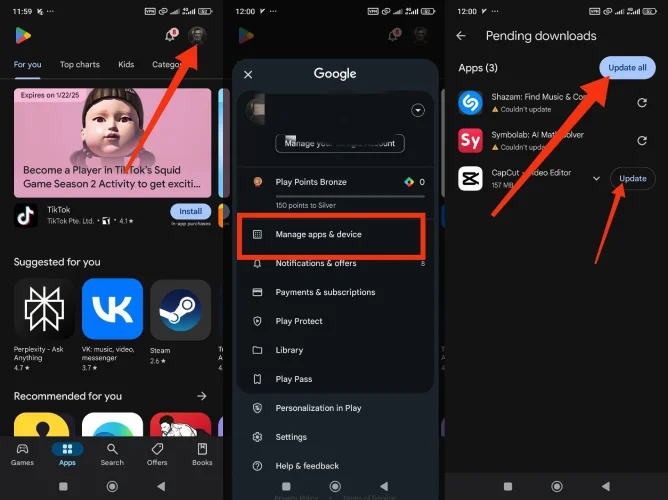 بروزرسانی برنامه ها