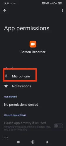 دسترسی میکروفن به برنامه ضبط ویدیو