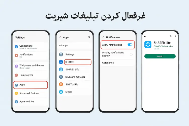غیر فعال کردن تبلیغات شیریت