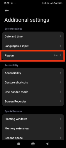 تغییر منطقه (Region) به کشورهای دیگر برای حل مشکل ناسازگاری برنامه های شیائومی