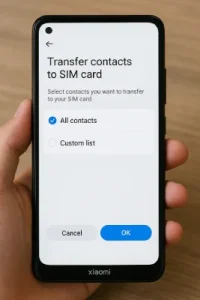 انتقال مخاطبین به سیم کارت در شیائومی