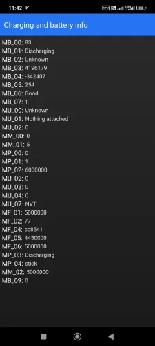 منوی تست باتری