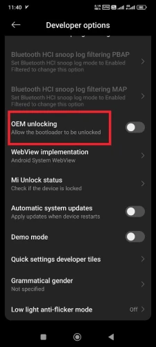 OEM Unlocking