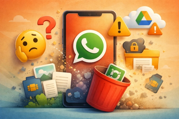 چرا بعد از حذف واتساپ اطلاعات پاک می شود؟