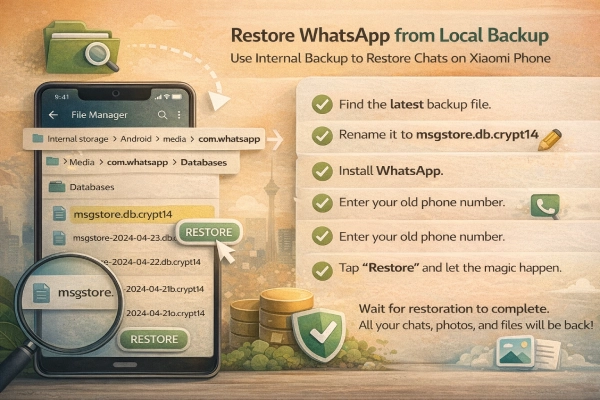 نصب مجدد واتساپ بدون بکاپ ابری